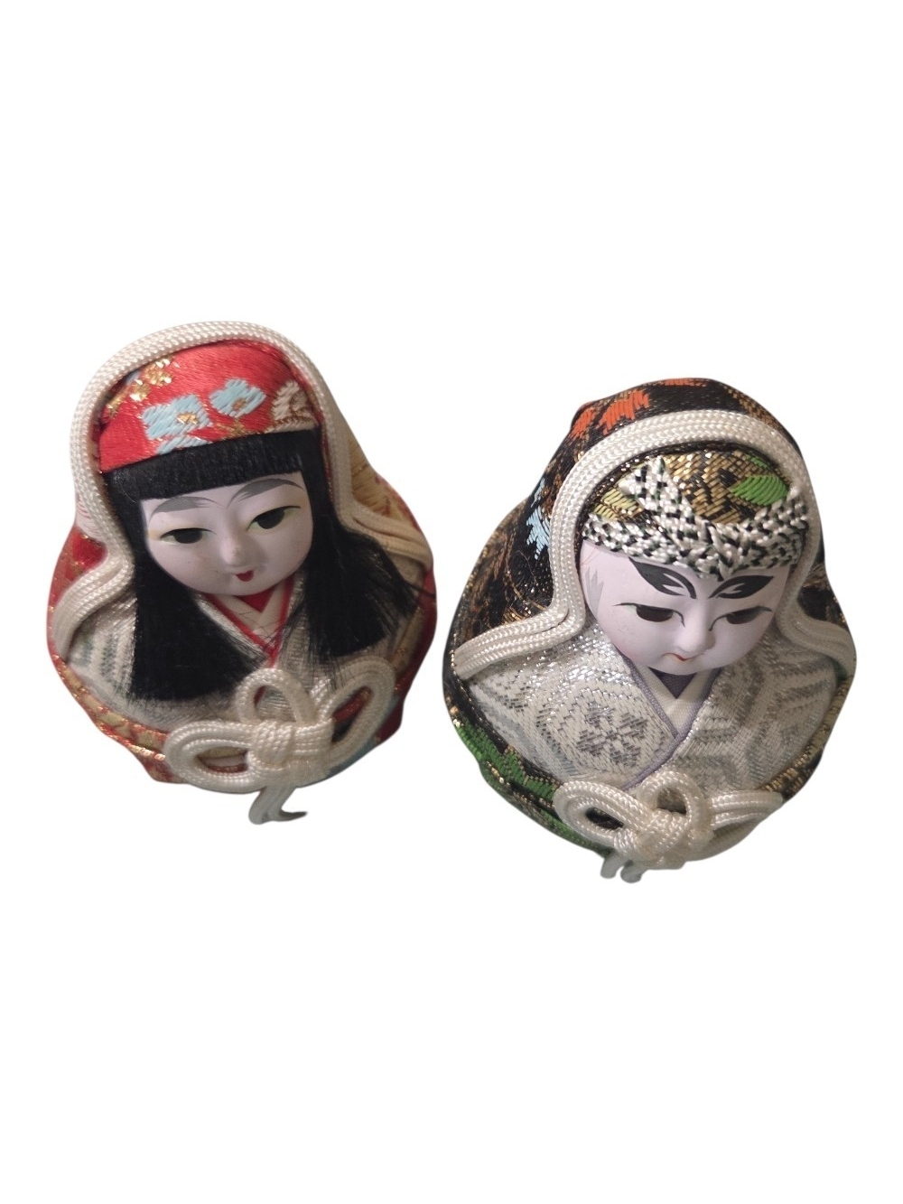 Vintage Wedding Dolls Japanese Hime-daruma Gofun Bride Groom - Picture 4 of 5
